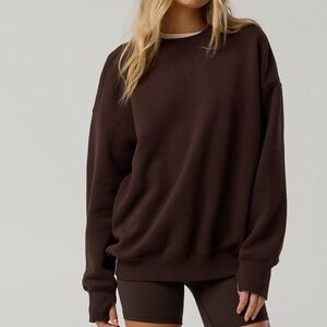 Offline by Aerie deep earth oversized cloud fleece crewneck. XXL.